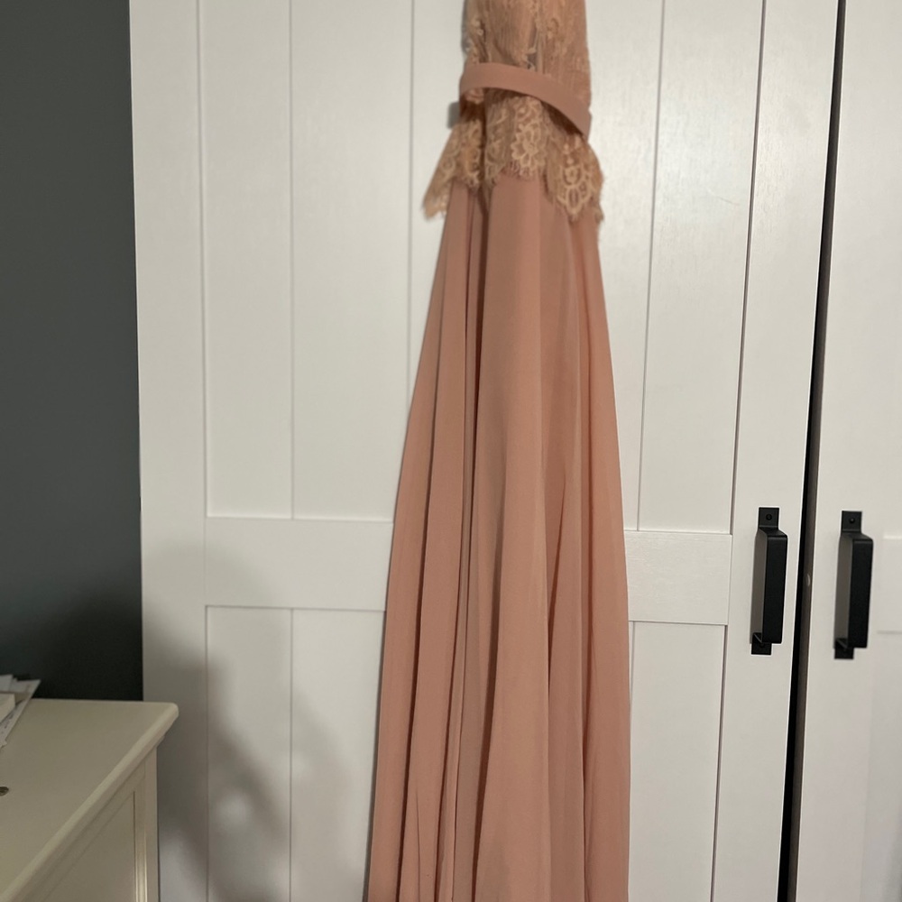 SHEIN Peach Lace Maxi Dress